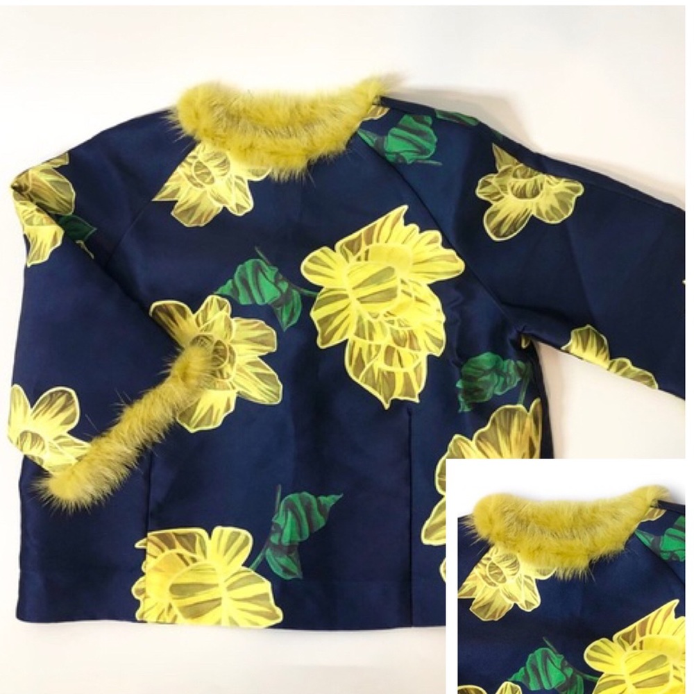 Roberta di Roma Girls Floral Faux Fur Trim Top 12